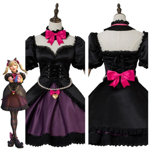 Ow D.va Hana Song Black Cat Officer Dress Cosplay Costume Costumes