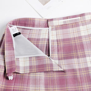 Plaid Jk Uniform A-Line Hight Waist Pleated Skirt