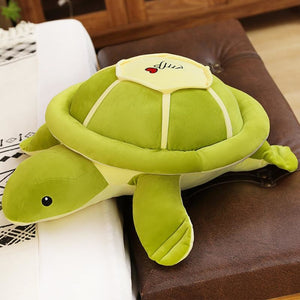 Plush Toy Turtle Doll Cute Sleeping Pillow Girl Green With Pattern / 40Cm