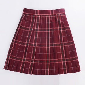 Prep School Plaid Pleated Skirt Mp006142 Red / Xs
