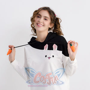 Rabbit Carrot Drawstrings Cotton Hoodie Mp006001 Hoodie