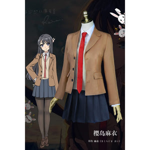 Rascal Does Not Dream Of Bunny Girl Senpai Mai Sakurajima School Uniform Cosplay Costume Costumes