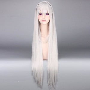 Re:zero Starting Life In Another World Emilia Cosplay Wig Long Straight Hair Braided Mp005798 Wigs
