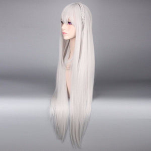 Re:zero Starting Life In Another World Emilia Cosplay Wig Long Straight Hair Braided Mp005798 Wigs