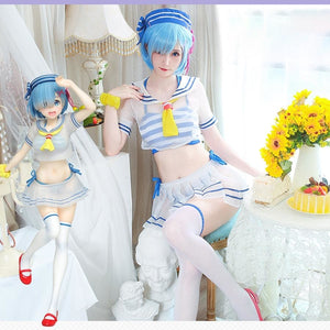 Re:zero Starting Life In Another World Rem Cosplay Costume Women Swimsuit Costumes