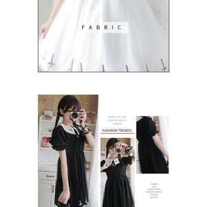 Simple Fashion Cross Print Lolita Tulle Dress