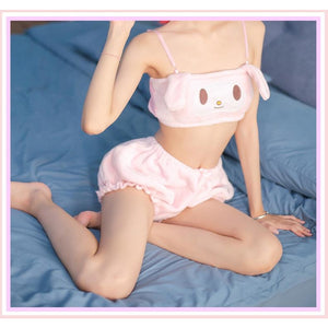 Soft Cute Cartoon Cinnamoroll Baby Dog Strap Home Pajamas Bra Set