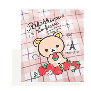 Strawberry Bear Printing Japanese Style Plaid Pajama Set Pajamas