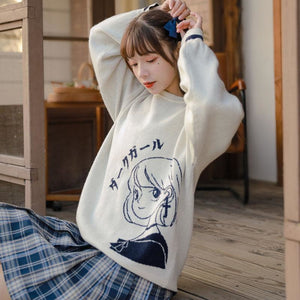 Sweet Anime Cartoon Sailor Neck Sweater J40179 Sweatshirt