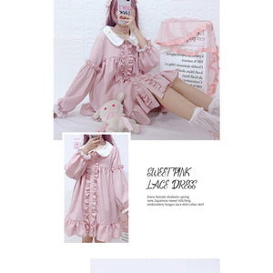 Sweet Embroidery Doll Ruffles Lolita Smocking Dress