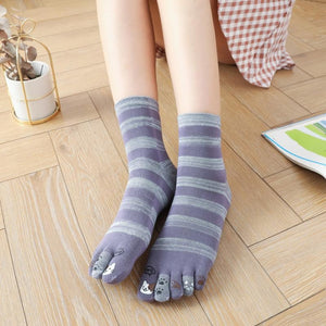 Toe Socks Girl Cotton Cartoon Cat Paw Cute Kawaii Stockings&socks