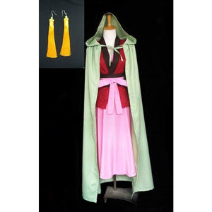 Yona Of The Dawn Cosplay Anime Akatsuki No Costume Dress Cloak Outfit Uniform Cape With Earrings / S